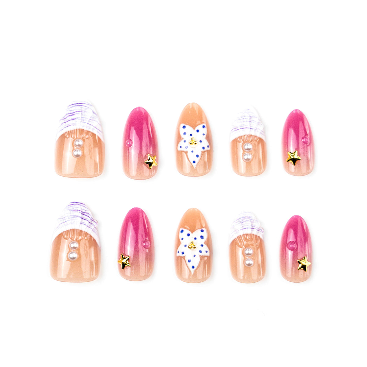 No.BH30 Leopard Starfish Fingernails Patch 30pcs/Set