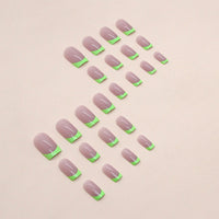 No.F101 Bright Green Fingernails Patch 24pcs/Set