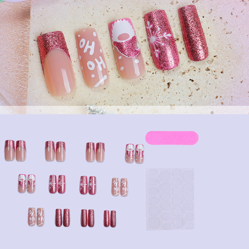 No.CM112 Christmas Santa Claus Fingernails Patch 24pcs/Set