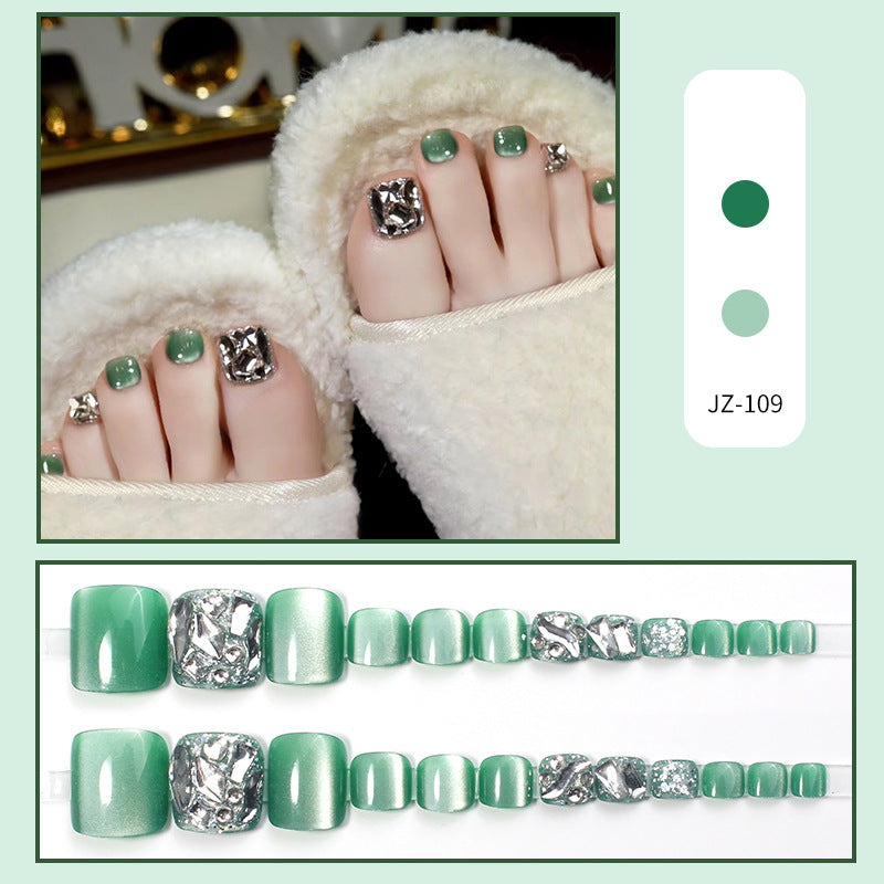 Fresh Green Press on Toenails 24pcs/Set