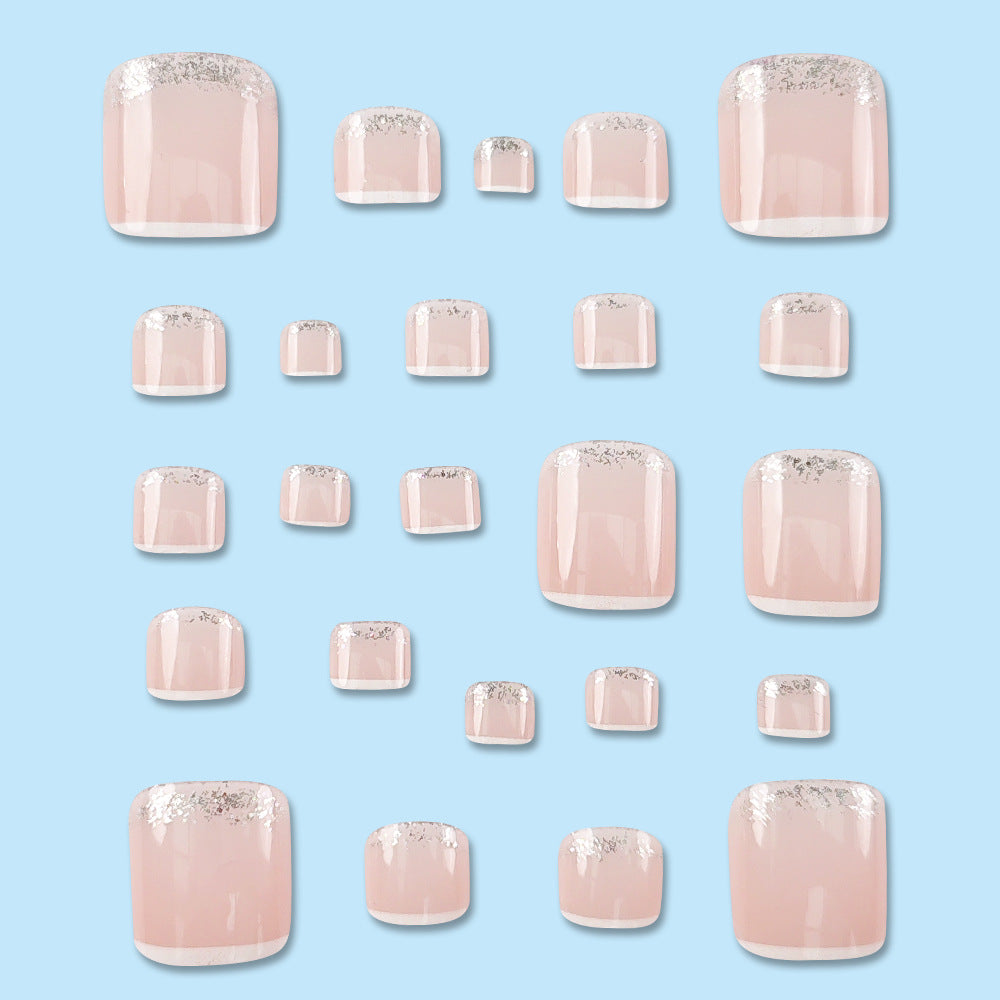 No.268 Glitter Ice Transparent Toenails Patch 24pcs/Set