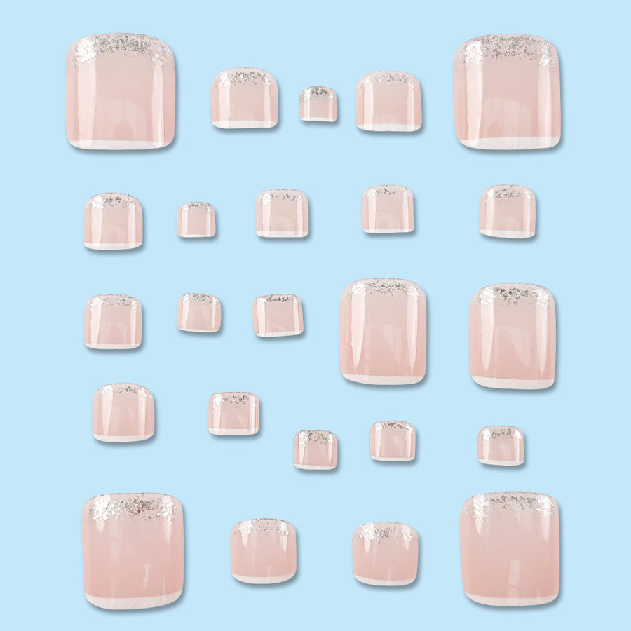 No.268 Glitter Ice Transparent Toenails Patch 24pcs/Set