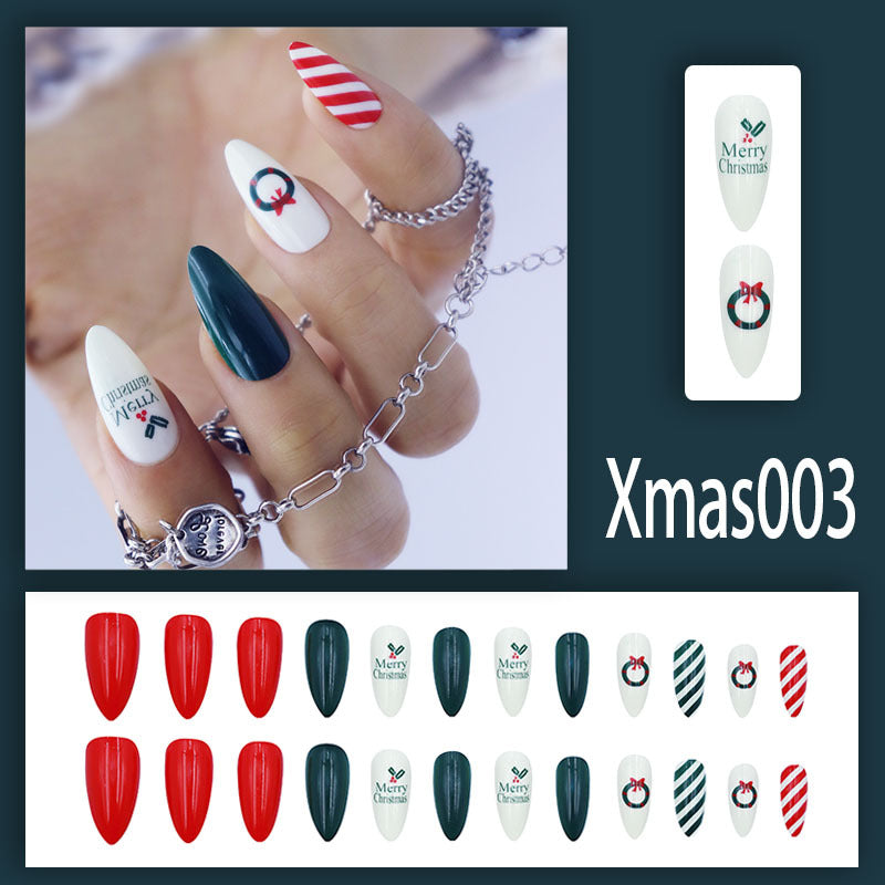 No.CM36 Christmas Snowflakes Cute Fingernails Patch 24pcs/Set