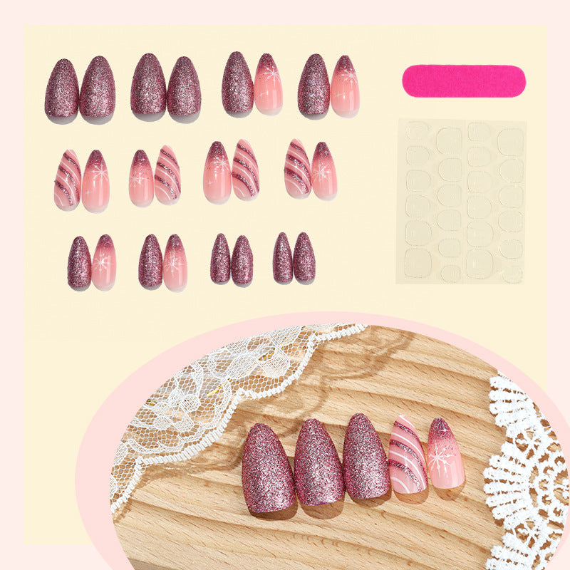 No.CM116 Christmas Glitter Fingernails Patch 24pcs/Set