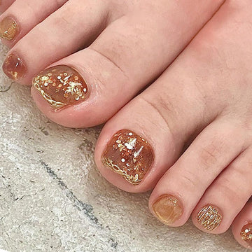 No.349 Caramel Toenails Patch 24pcs/Set