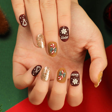 No.CM12 Christmas Fingernails Patch 24pcs/Set