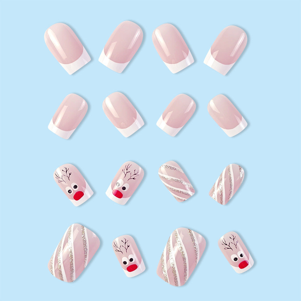 No.CM28 Christmas Elk Fingernails Patch 24pcs/Set