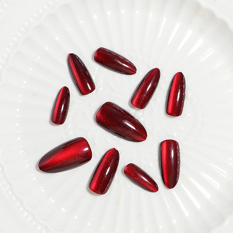 No.F793 Red Cat's Eye Fingernails Patch 24pcs/Set