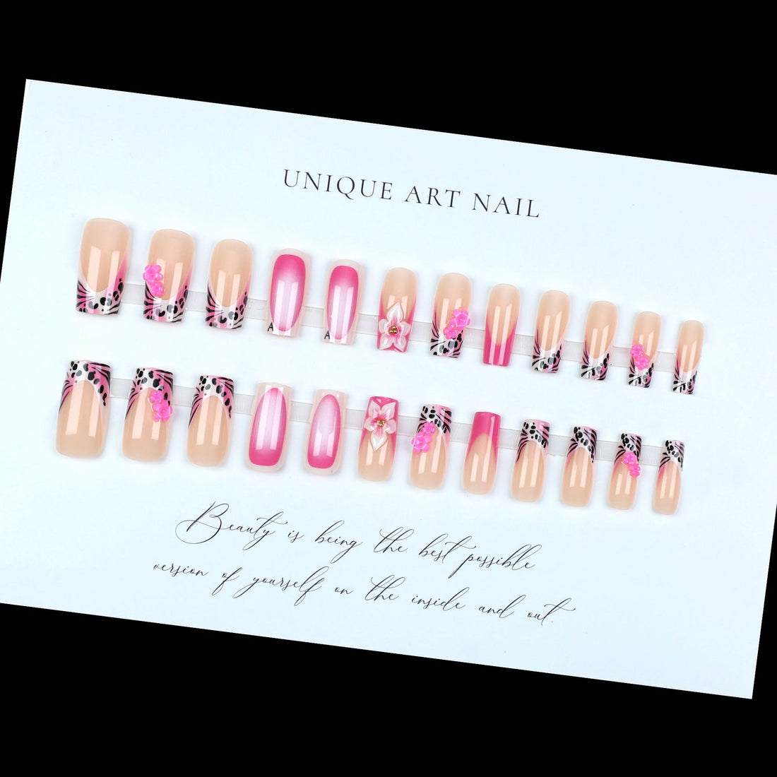 No.F490 Leopard Flowers Fingernails Patch 24pcs/Set