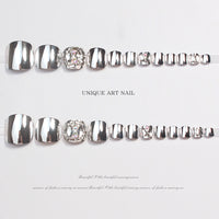 No.148 Silver Shiny Diamond Stickers Toenails 24pcs/Set