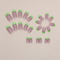 No.F101 Bright Green Fingernails Patch 24pcs/Set