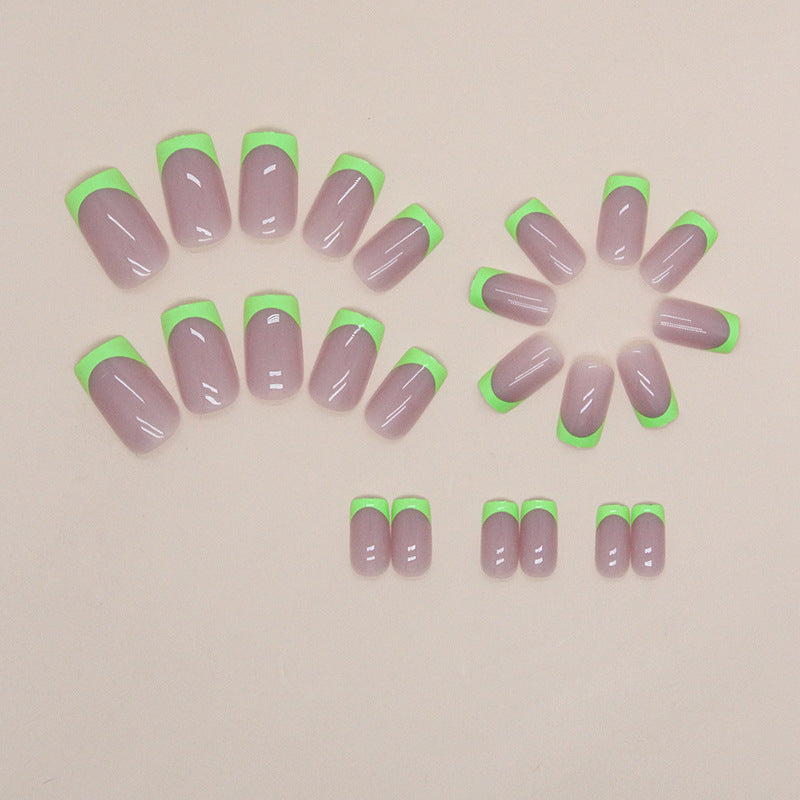 No.F101 Bright Green Fingernails Patch 24pcs/Set