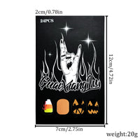 No.AW47 Halloween Orange Fingernails Patch 24pcs/Set