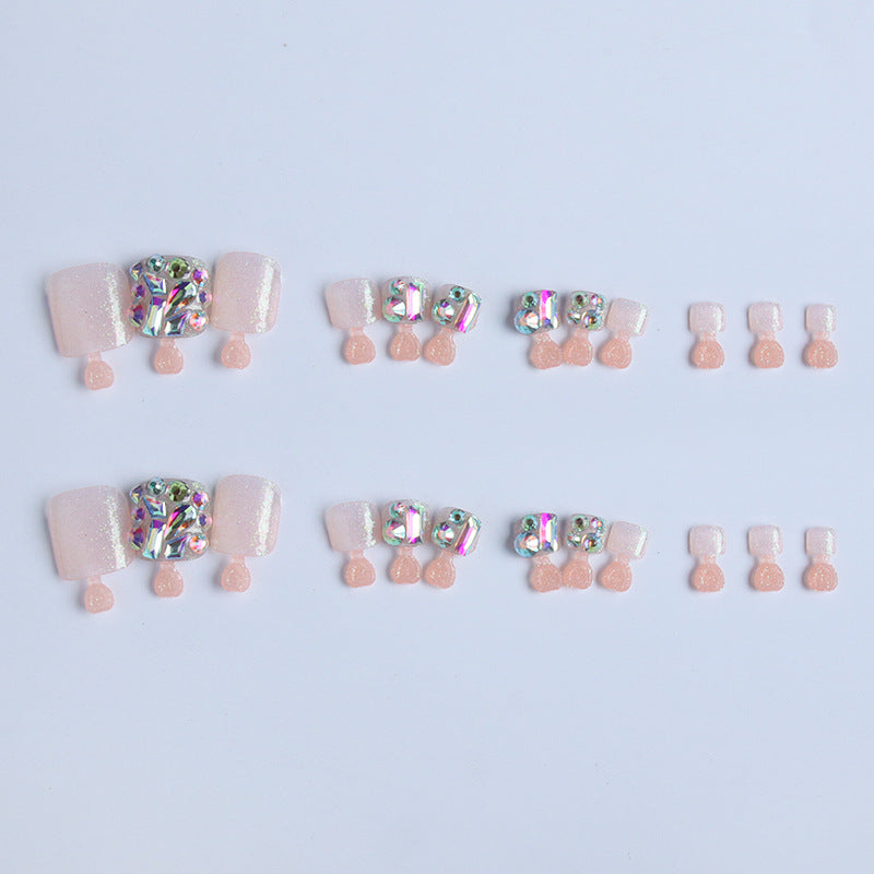 Glitter Fashion Toenail Patch 24pcs Set