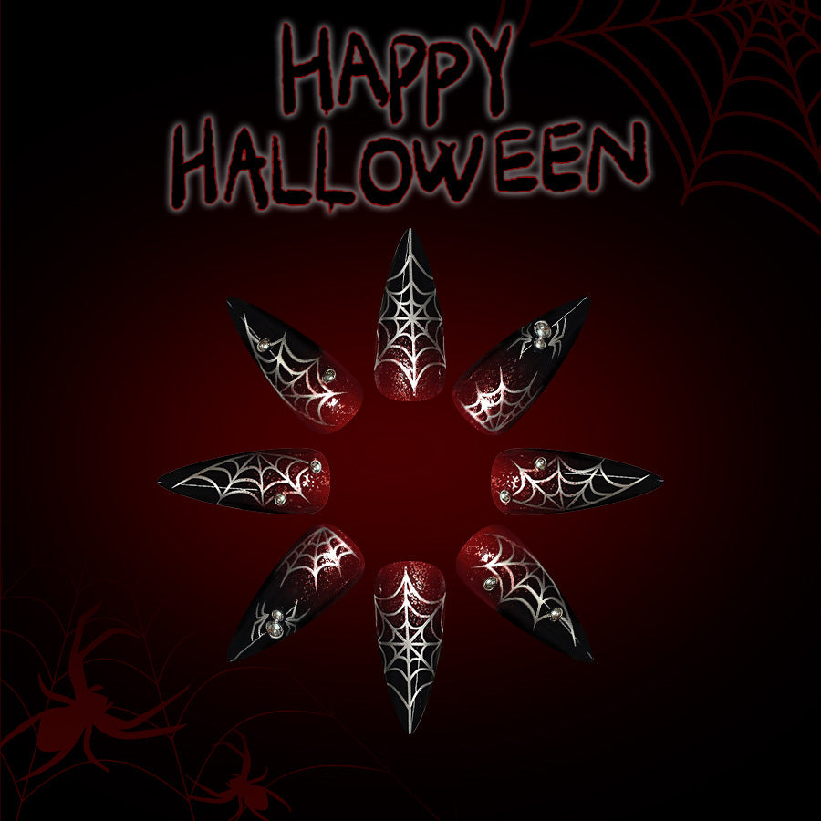 No.AW144 Halloween Dark Red Fingernails Patch 24pcs/Set