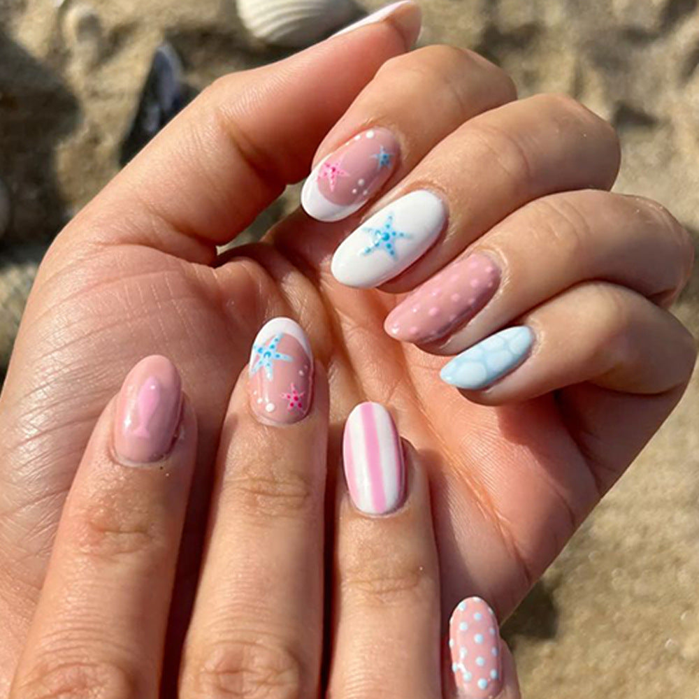 No.F762 Starfish Fingernails Patch 24pcs/Set