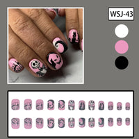 No.AW94 Halloween Pink Fingernails Patch 24pcs/Set