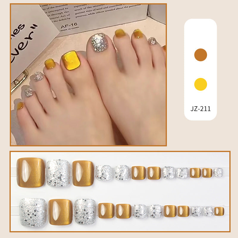 No.600 Yellow Cat's Eye Toenails Patch 24pcs/Set