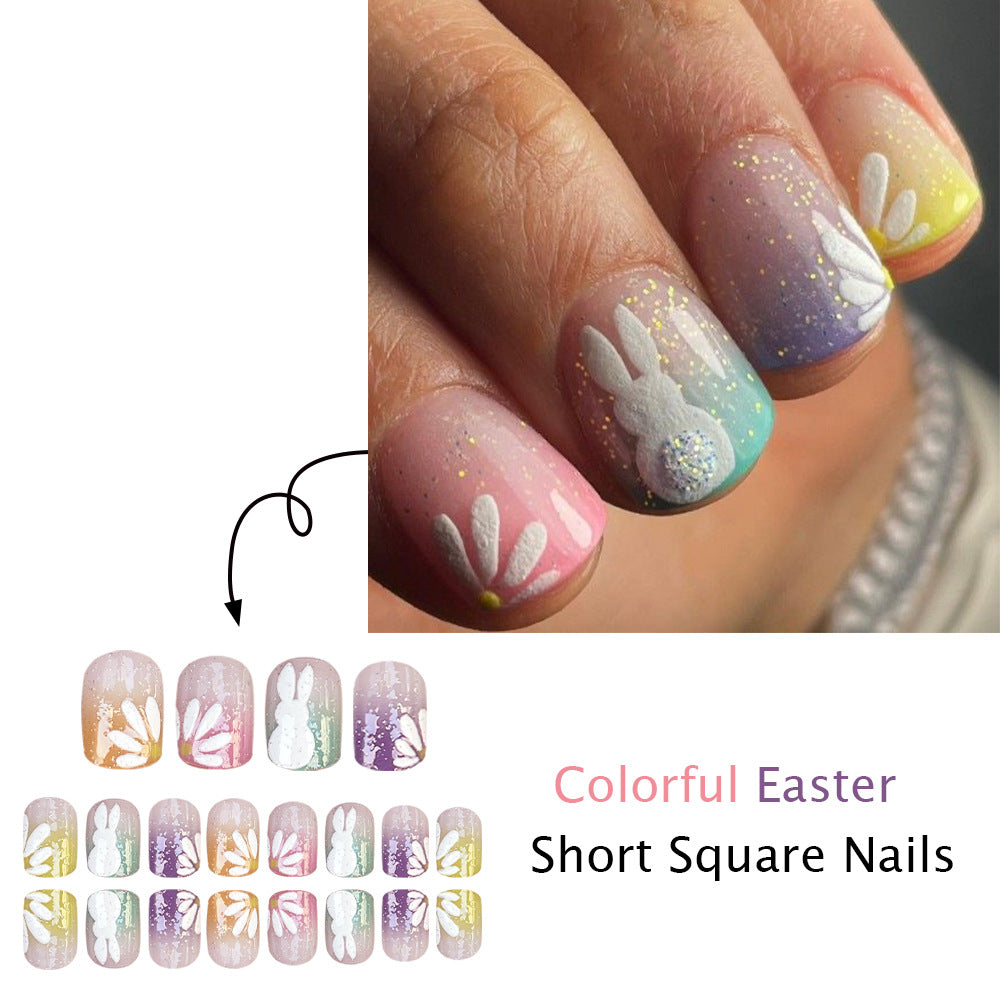 No.ET29 Rabbit Flower Fingernails Patch 24pcs/Set