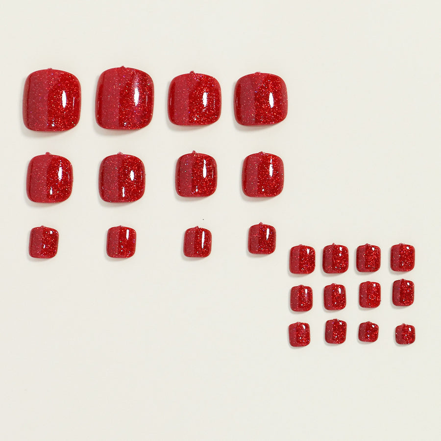 No.339 Flashing Red Toenails Patch 24pcs/Set