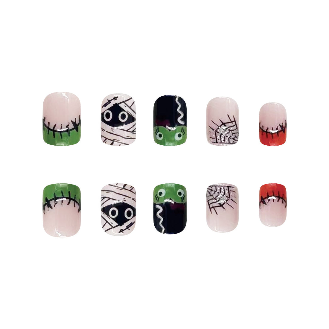 No.AW88 Halloween Cartoon Fingernails Patch 24pcs/Set