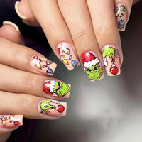 No.CM46 Christmas Colorful Fingernails Patch 24pcs/Set