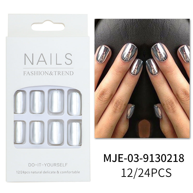 No.F791 Silver Fingernails Patch 24pcs/Set