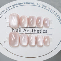 No.F58 Pink Cat's Eye Fingernails Patch 24pcs/Set