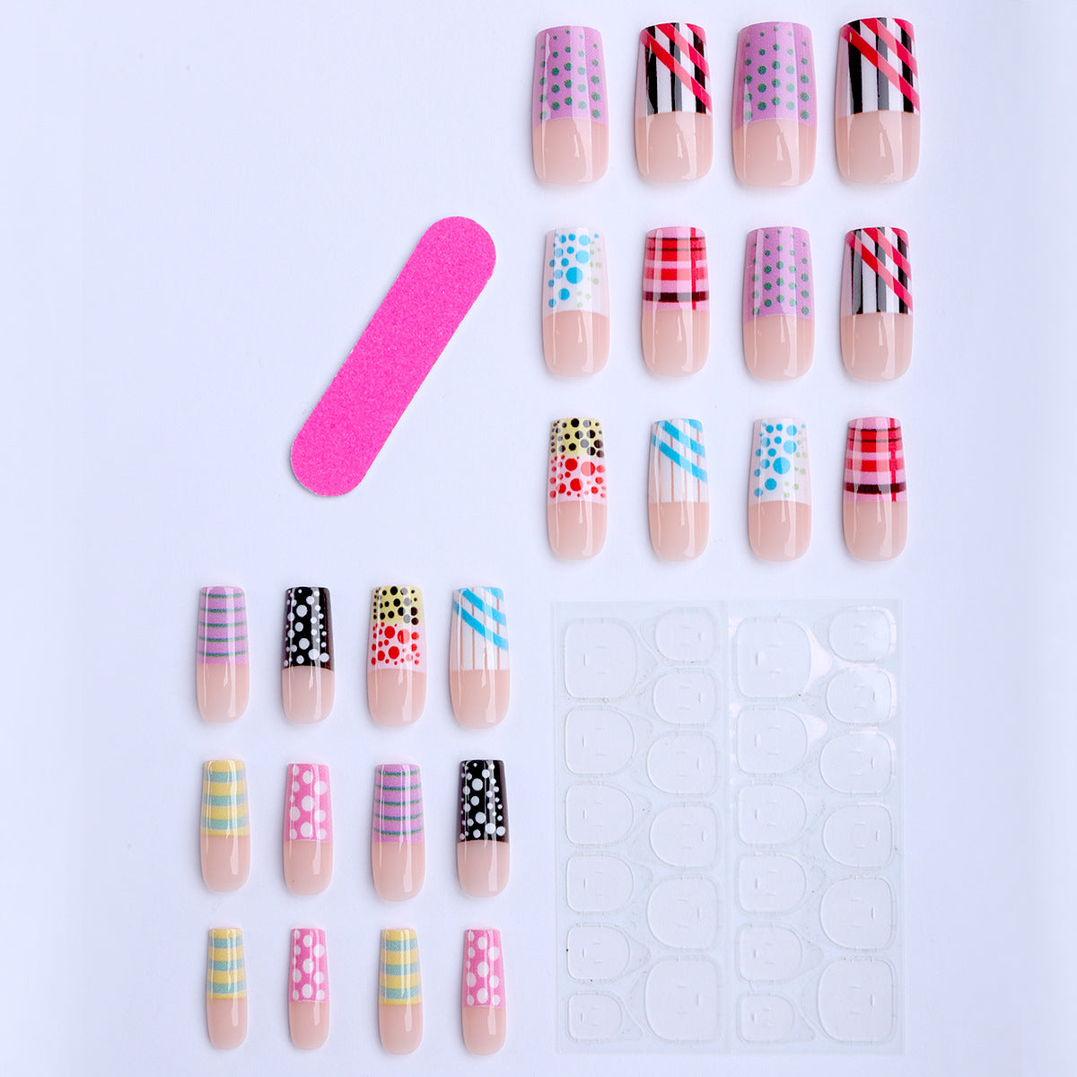 No.F656 Pink Fingernails Patch 24pcs/Set