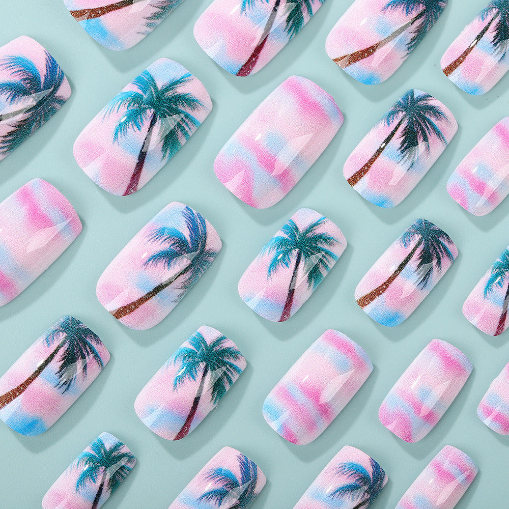 No.BH16 Palm Trees Fingernails Patch 24pcs/Set