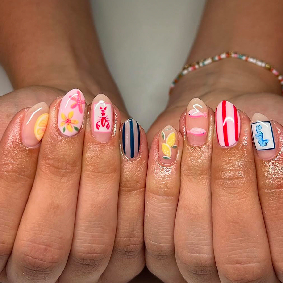 No.F648 Flower Fingernails Patch 24pcs/Set