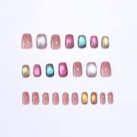 No.F69 Colored Cat's Eye Fingernails Patch 24pcs/Set