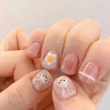 No.F400 Cute Rabbit Fingernails Patch 24pcs/Set