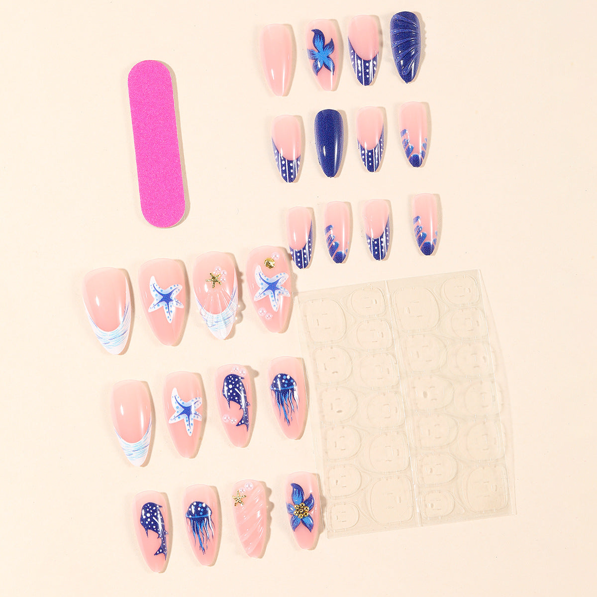 No.BH21 Beach Fingernails Patch 24pcs/Set