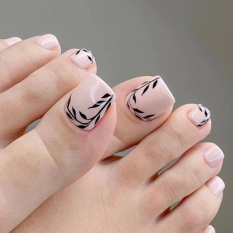 No.447 Leaves Toenails Patch 24pcs/Set