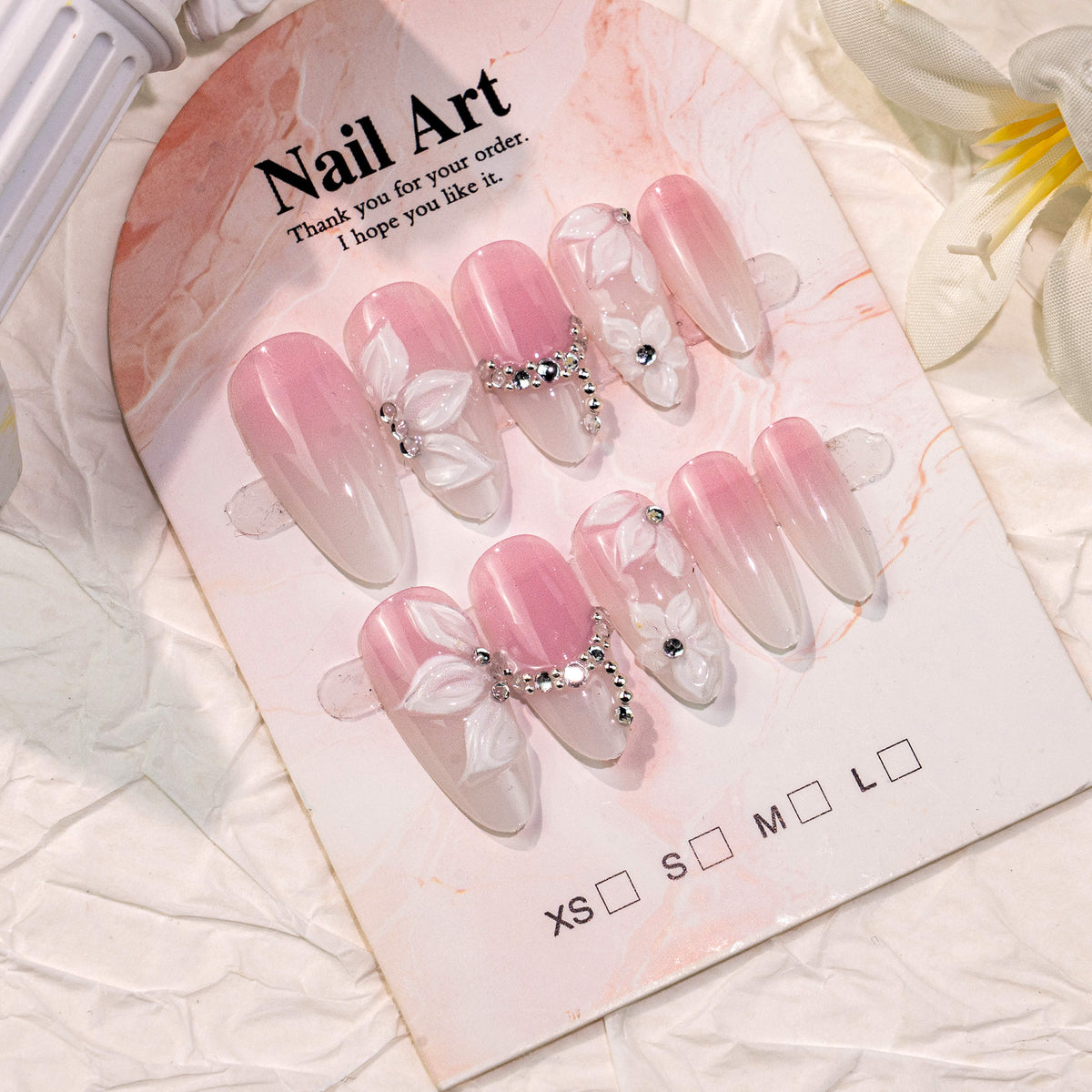 No.F820 Flower Cat's Eye Fingernails Patch 30pcs/Set