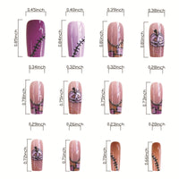 No.AW86 Halloween Pumpkin Fingernails Patch 24pcs/Set