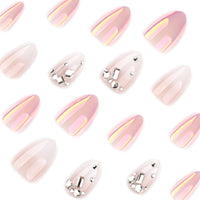 No.F583 White Gradient Fingernails Patch 24pcs/Set