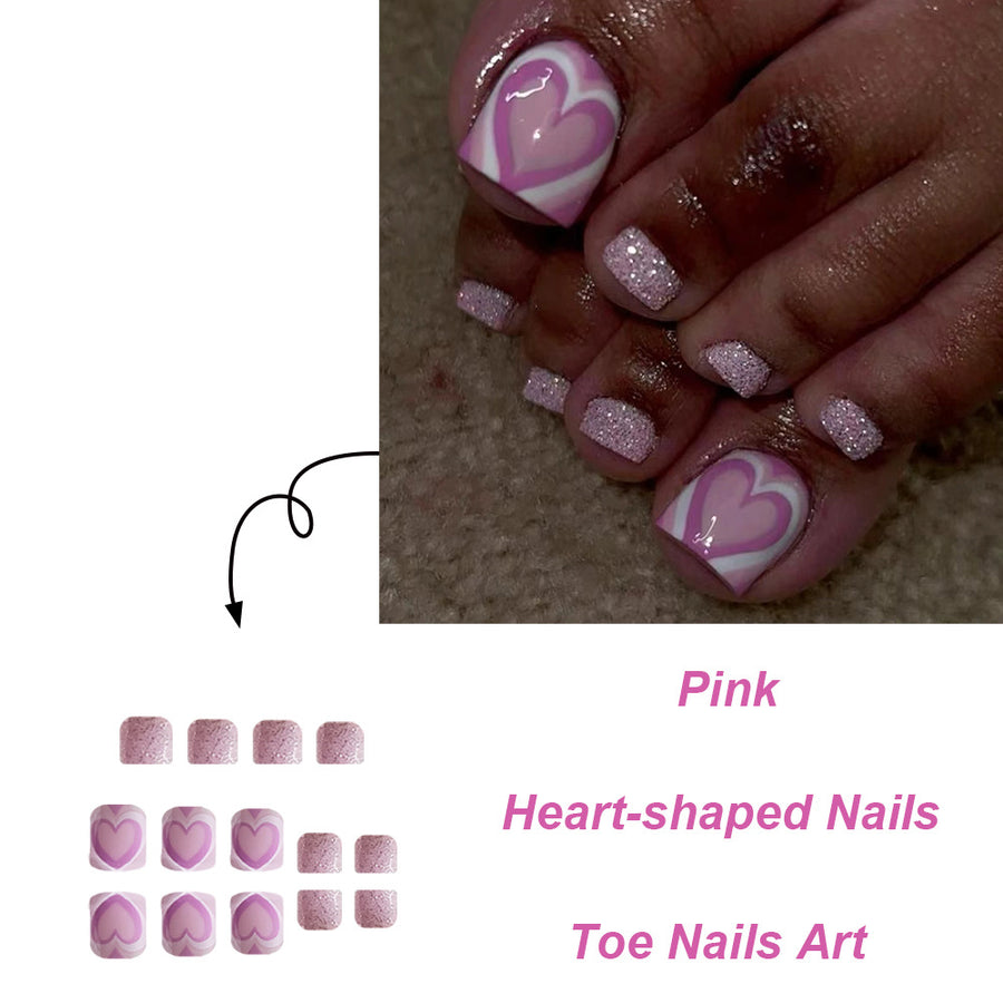 No.355 Love Glitter Toenails Patch 24pcs/Set