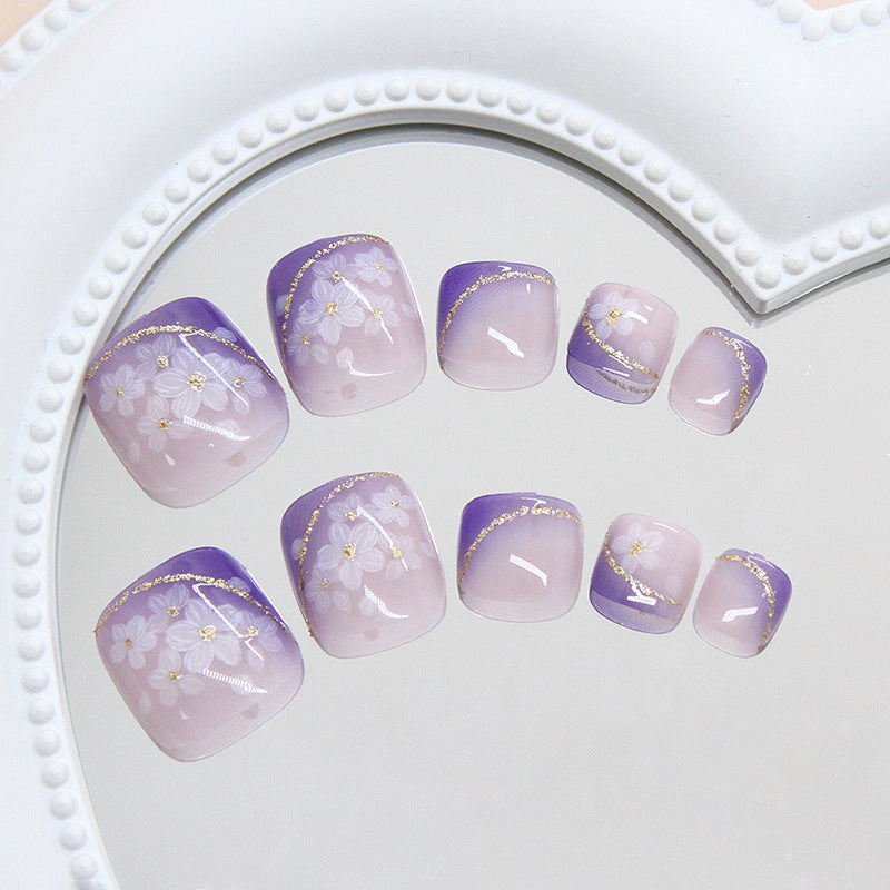No.522 Light Purple Toenails Patch 24pcs/Set