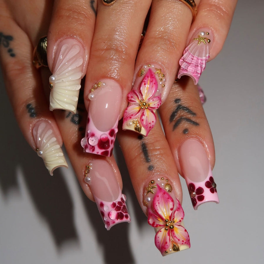 No.F492 Sweet Flower Fingernails Patch 24pcs/Set