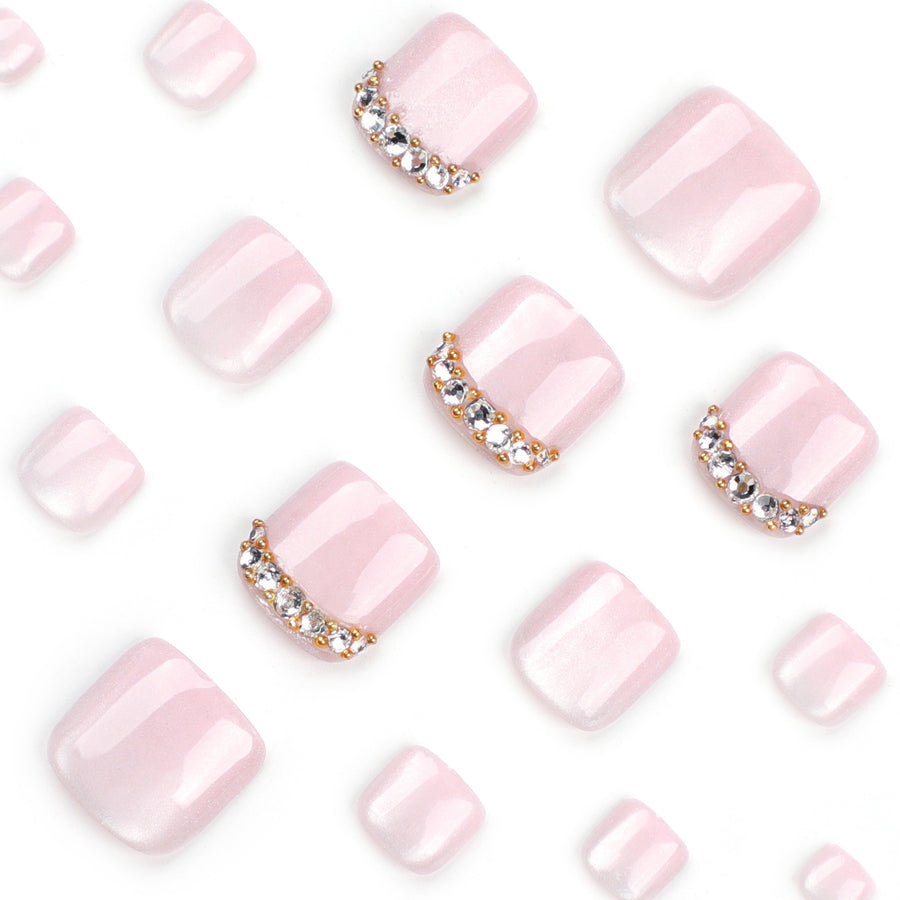 No.201 Cat Eye Pink Toenails Patch 24pcs/Set