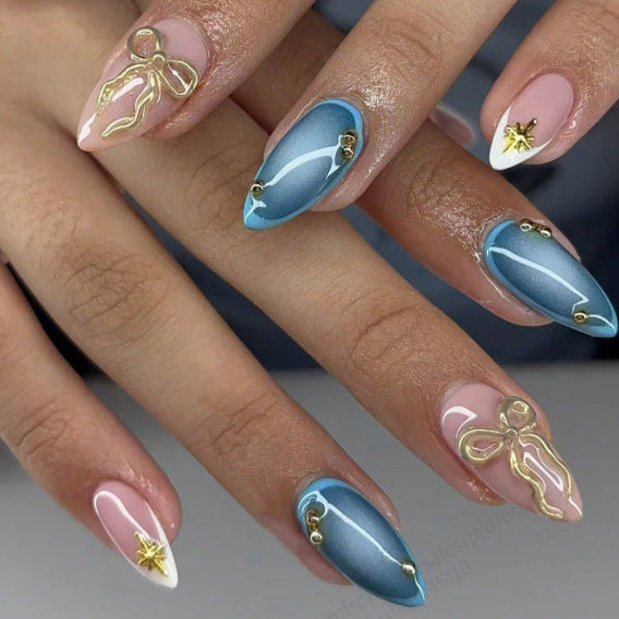 No.F403 3D Bow Fingernails Patch 24pcs/Set