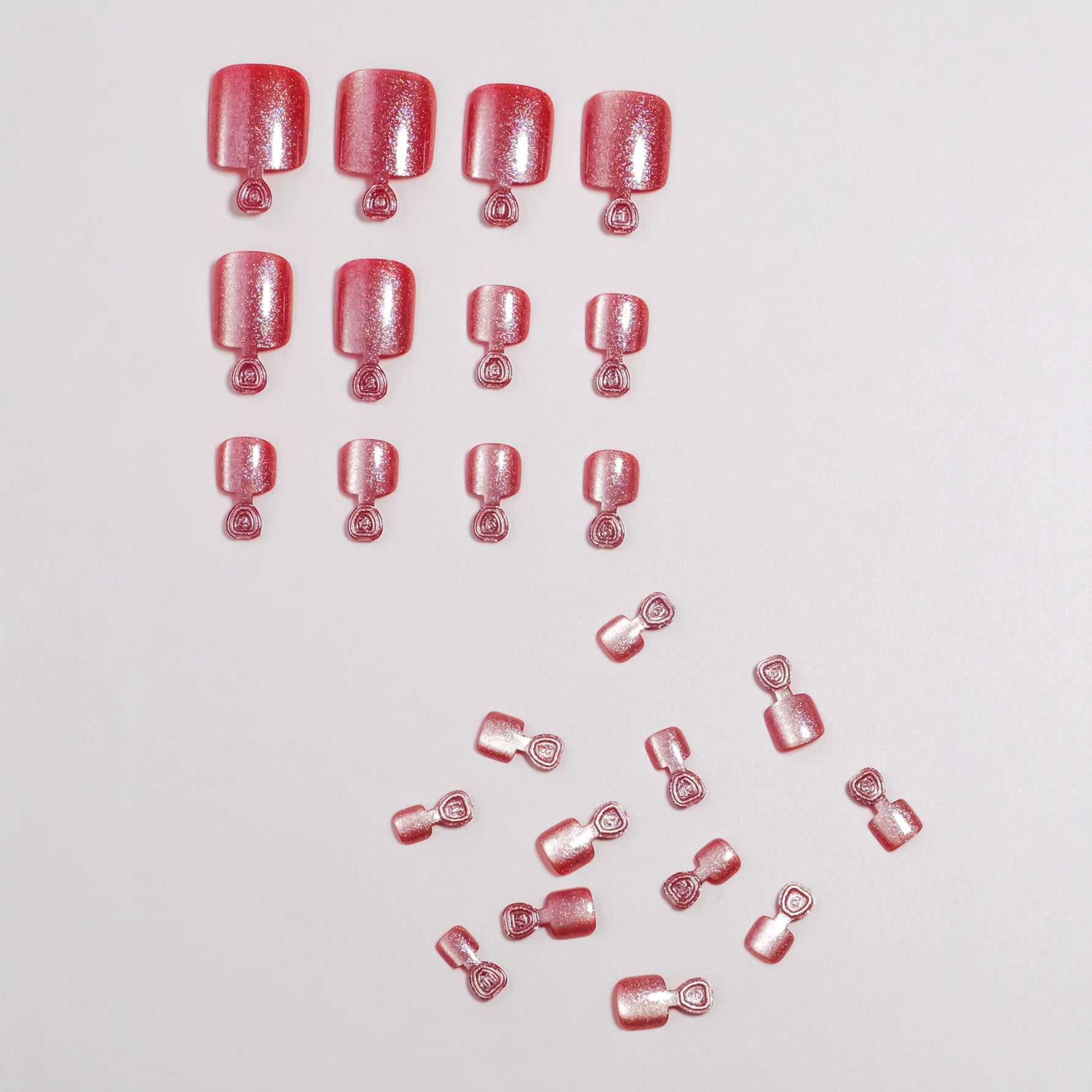 No.780 Red Cat's Eye Toenails Patch 24pcs/Set