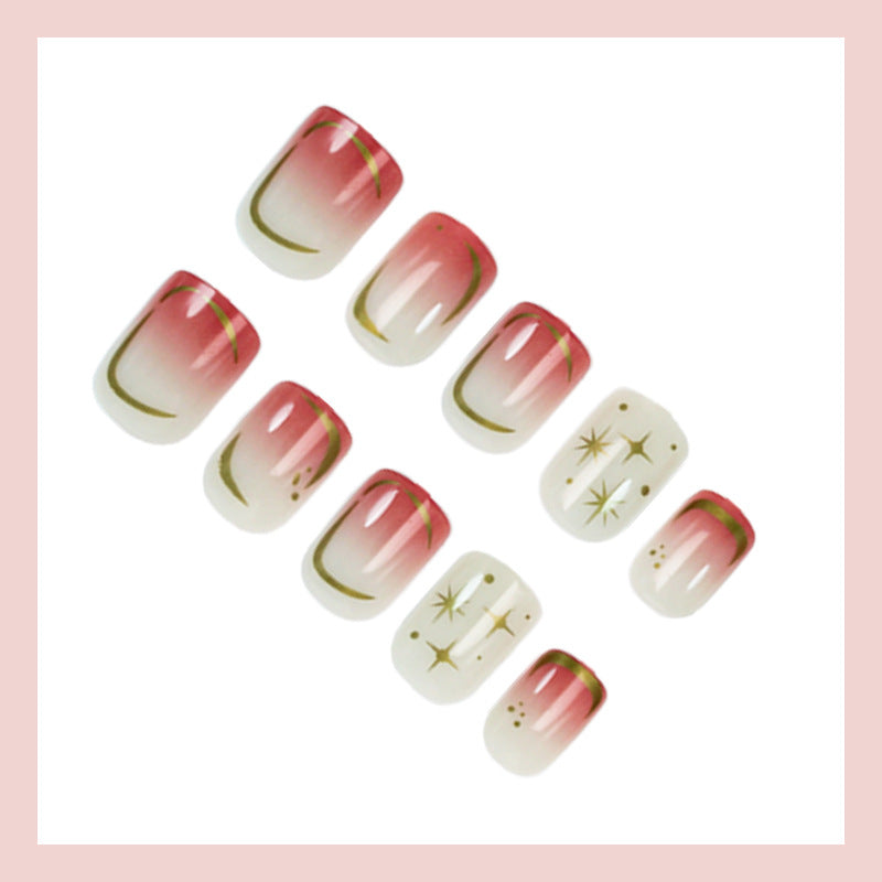 No.F671 Rose Red Fingernails Patch 24pcs/Set