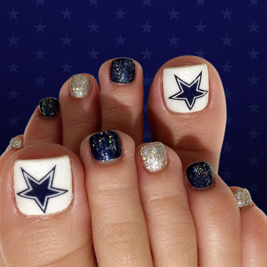 No.JUN16 Blue Flag Toenails Patch 24pcs/Set