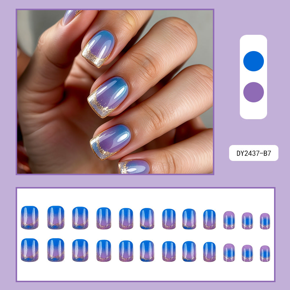 No.F741 Blue  Fingernails Patch 24pcs/Set
