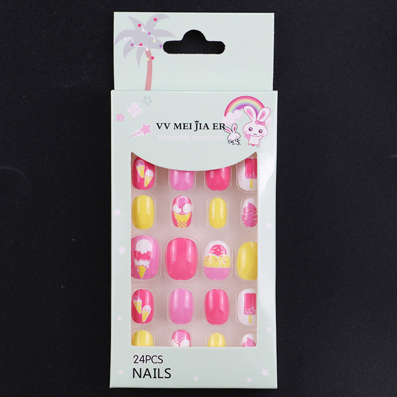 No.KD8 Cute Mini Kids Press on Fingernails 24pcs/Set