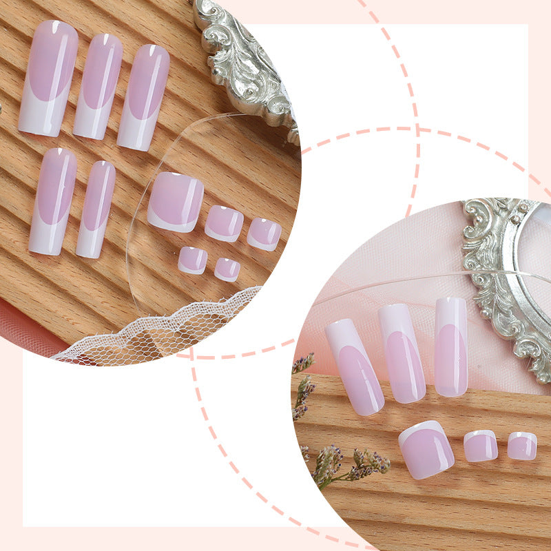 No.PSN111 Pink&White Hand & Toe Pair Set-48pcs