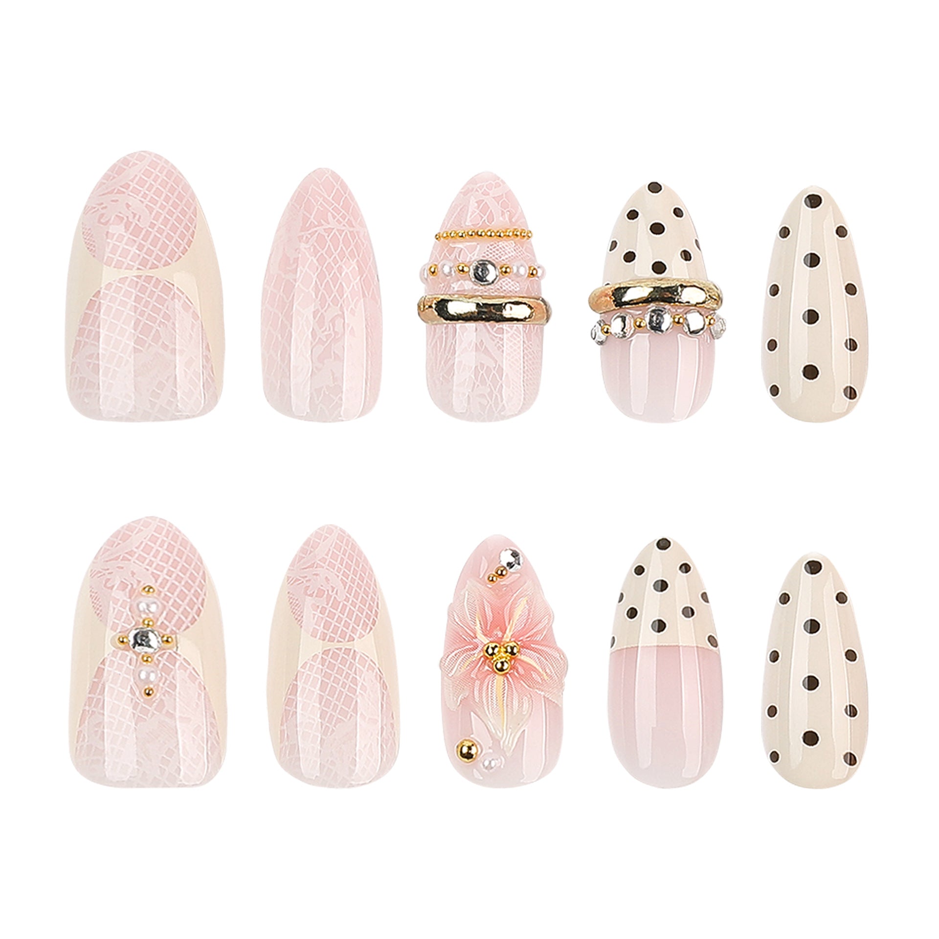 No.F805 Fashion Pink Fingernails Patch 24pcs/Set